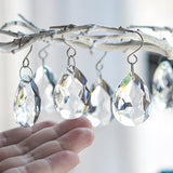 10pcs 38mm Clear Crystal Teardrops Chandelier Parts,Chandelier Crystal Prisms Pendants with Hook,Hanging Crystals for Lamp Window Christmas Tree Decoration Suncatcher