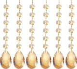 PATIKIL Teardrop Crystal Chandelier Pendants Beads, 6 Pack 160mm Length 38mm Chandelier Prisms Parts Ornaments Hanging Beads for DIY Arts Crafts Decoration, Electroplating Gold Tone