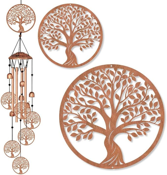 Large Aluminium Wind Chimes 33" Outdoor Deep Tone Memorial Wind Chime with Tree of Life Wind Catcher, Sympathy for Loss of Loved Mom Father,Metal Wind Chimes for Garden Patio Home Decor