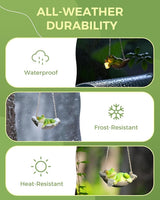 Solar Garden Frog Statue Sleeping in Hammock Resin Indoor Outdoor Lights Hanging Garden Frog Decor Mom Dad Gifts for Patio,Yard