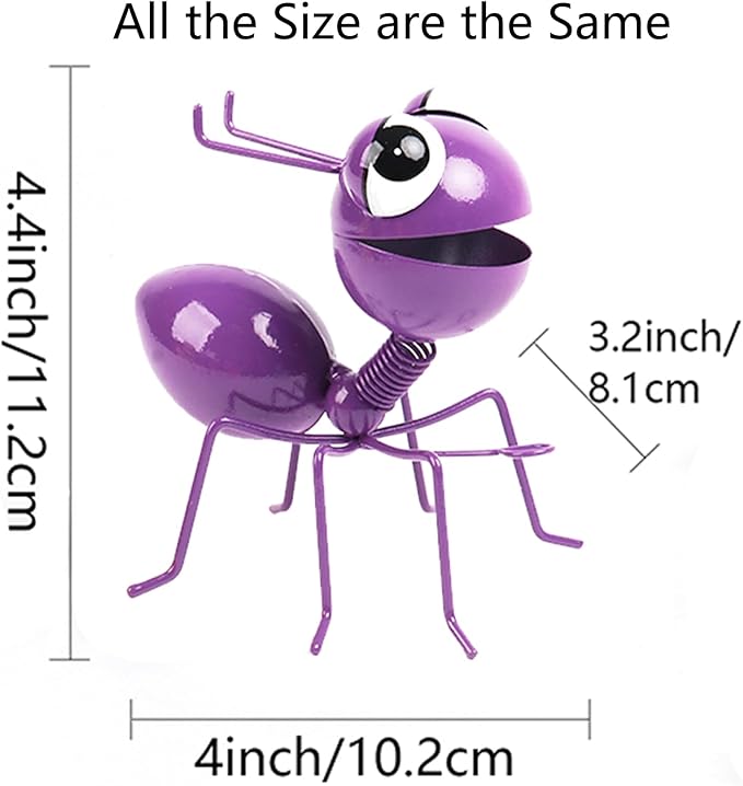 Cruis Cuka Metal Yard Art Garden Decor for Outside Cute Ants Yard Decorations Outdoor Lawn Ornaments Backyard Gifts for Mom - Set of 4
