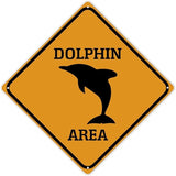Dolphin Area Xing Caution Crossing Sign Ocean Animal Metal Tin Sign Warning Sign Novelty Road Fence Yard Wall Decor For Indoor Outdoor Highway15x15in