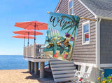 BLKWHT Summer Beach Sea Turtle House Flag 28x40 Vertical Double Sided Blue Welcome Ocean Holiday Outside Decorations Burlap Yard Flag BW814-40