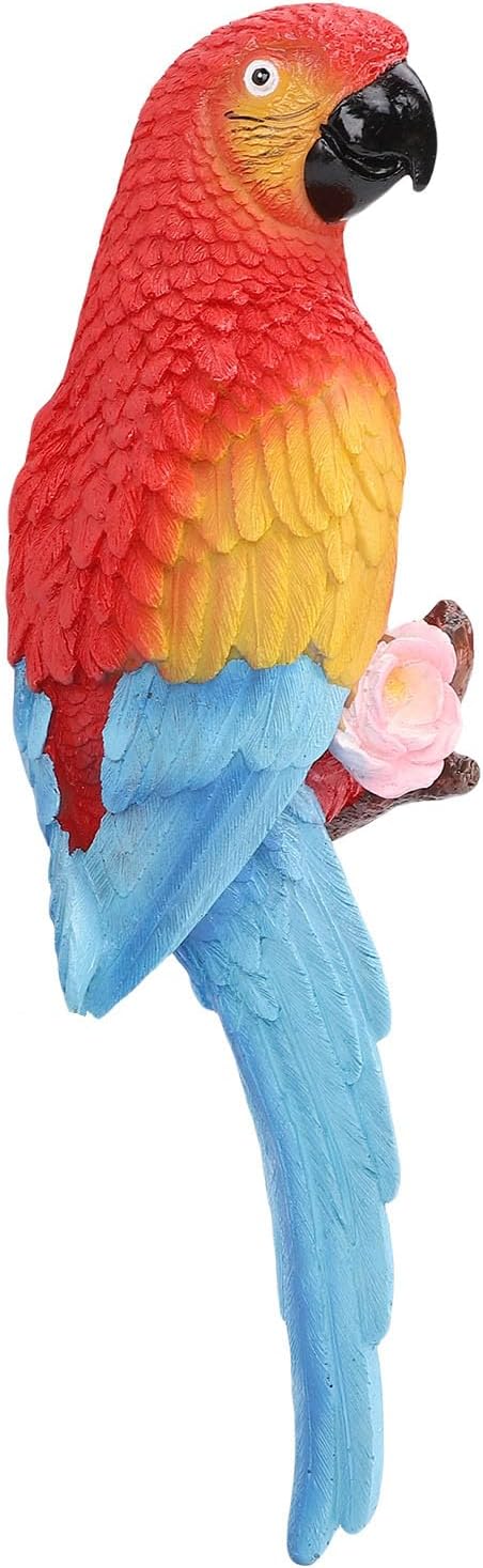 Fdit Vibrant Sculpture, Carving Weather Proof Figurine Lightweight Garden Statue with Vibrancy for Outdoor Indoor Decoration (Left Red)