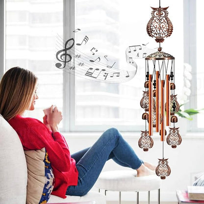 YXOTJHS Owl Wind Chimes for Outside, Owl Gifts for Women Mom Grandma Friend, 35IN Windchimes Outdoors, Owls Garden Patio Porch Decor