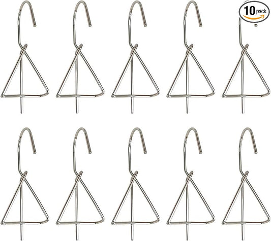 RLECS 10PCS Silver 304 Stainless Steel Flower Pot Hanging Hook 12x5cm Terracotta Basin Stand Wall/Fence Mounted Plant Hanger