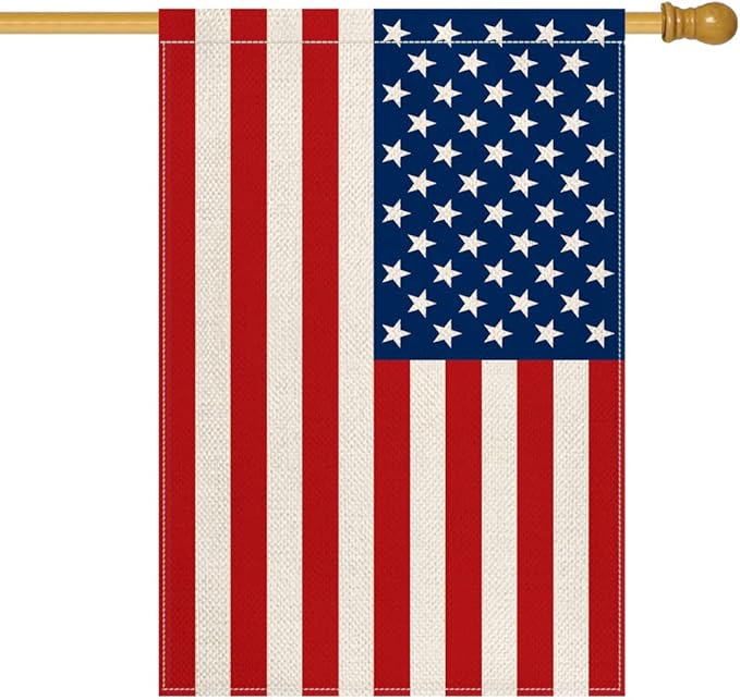 AVOIN colorlife 4th of July Patriotic Memorial Day House Flag 28x40 Inch Double Sided Outside, American Stars and Stripes Yard Outdoor Decoration