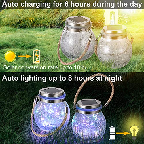 Solar Hanging Lanterns - Colorful LED Lights