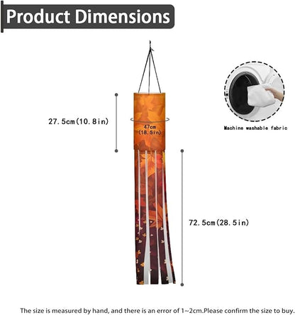 Maple Leaf Windsocks Hanging Durable Machine Washable Outdoor Decoration for Front Home Yard Patio Lawn Garden Wind Sock with Tails Thanksgiving Autumn Decor