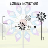 45" Sunglasses Garden Wind Spinners for Yard, Special 9pcs Mirrors Kinetic Wind Spinner Outdoor Decor, Wind Sculpture Yard Art Decorations for Patio, Lawn & Garden