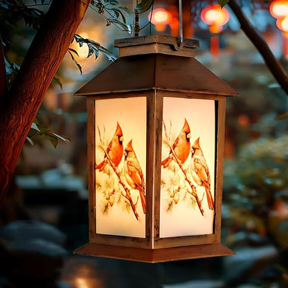Cardinal Lantern, Lover Gifts for Mom/Grandma/Women/Sister,Solar Light Gifts Solar Lanterns Outdoor Waterproof Fairy Lights Led Mason Jar Hanging Cat Lamps Decor for Garden Yard Patio
