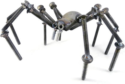 Recycled Metal Garden Art Spider/Tarantula Sculpture, Standing or Hanging, 12"