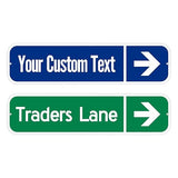 SmartSign Customize Your Own Blue Street Sign with Right Arrow | 6" x 24" 3M EG Reflective Aluminum