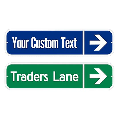 SmartSign Customize Your Own Blue Street Sign with Right Arrow | 6" x 24" 3M EG Reflective Aluminum