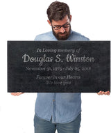 Easy Design - In Loving Memory - Black Granite Memorial or Sympathy Gift. Add your Personalized Text and Dates. Offered in a Variety of Sizes to Meet your Needs and Budget (24 x 12 x 2")
