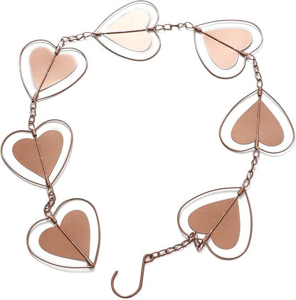 Heart Shape Rain Chain Wind Decorative Metal Rain Chain with Hook for Balcony Patio