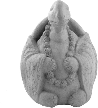 Modern Artisans Meditating Turtle - Cast Stone Garden Sculpture : Large Size, Grey Stone Finish