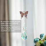 Suncatcher with Crystals,Colorful Crystal Butterfly Rhinestones Suncatcher Window Hanging,Crystal Prism Hanging Ornament,Rainbow Maker Decoration for Home, Garden, Wedding, Party & Christmas