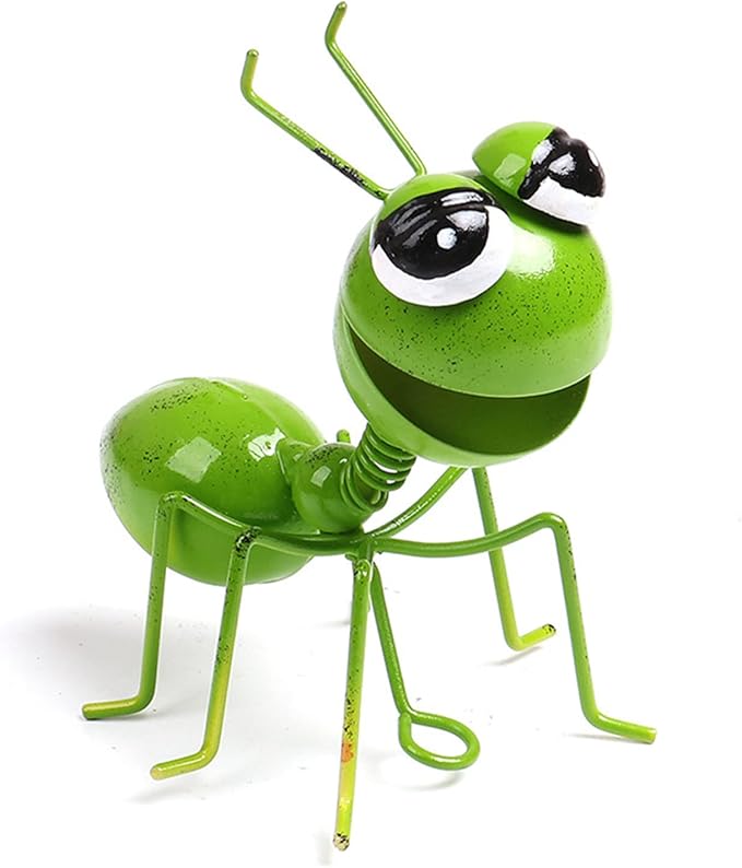 Metal Craft Ant Yard Decor Set of 5 Colorful Cute Insect Wall Sculptures Indoor and Outdoor Colorful Metal Art Decoration