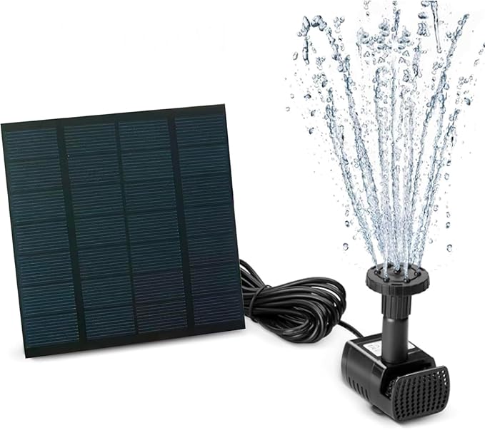 VAKOWON Solar Powered Bird Bath Fountain, Outdoor Water Feature
