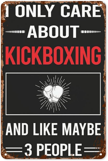 Patio Wall Decor 3 People Kickboxings Retro Signs Hunting Ground Retro Metal Wall Art For Home,Cafe,Office,Yard & More: Decorative Plaque With Inspirational Life Quotes 8X12inch