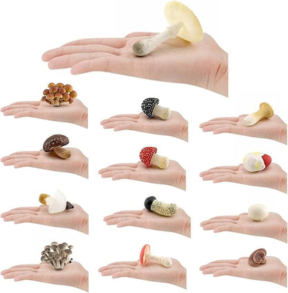 White Fake Mushrooms Small Mushroom Decor Realistic Plastic Cute Mushroom Stuff for Kids Realistic Mushroom Figurines, Mushroom Gifts for Home, Household, Garden, Yard Deco, Outdoor Statues
