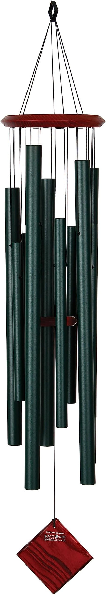 Woodstock Wind Chimes of the Eclipse Chimes for Outside 40" Green Large Deep Tone Wind Chime Decor for Outdoor Garden, Patio, Porch, Encore Collection