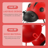Tofficu Simulation Ladybug Ornaments 9.05 Inch Outdoor Garden Decor Metal Lawn Sculpture Cute Animal Patio Tabletop Accent for Yard Decoration