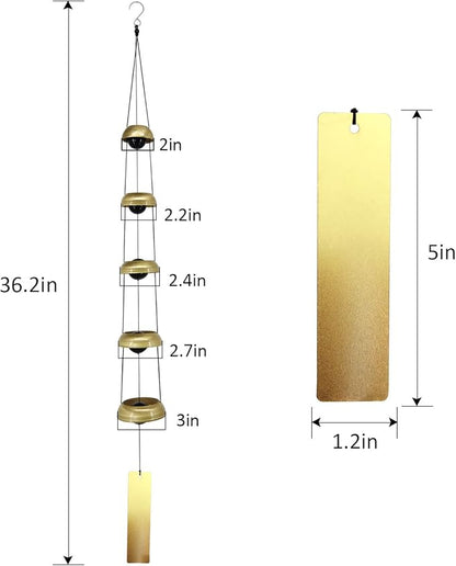 Copper Wind Chimes, Temple Wind Chime,Feng Shui Wind Chimes for Home Yard Outdoor Decoration