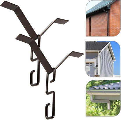 Rain Chain Hook Adapter 2-Pack Metal V-Shaped Rain Chain Hangers for Gutter Downspout Installation Decorative Outdoor Water Drain Fitting