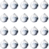 20pcs DIY Crystal Prism Suncatcher for Windows Hanging, 20mm Clear Glass Crystal Sun Catcher Beads Pendants Maker Balls for Indoor Outdoor Garden Feng Shui Home Decor Clear White