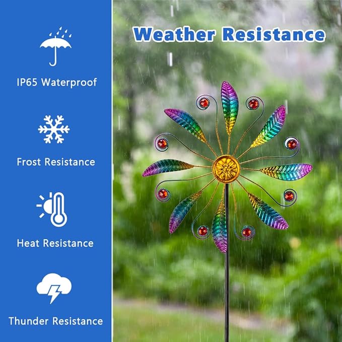 Metal Wind Spinners Outdoor,Wind Spinners for Yard and Garden Kinetic Windmill Waterproof Wind Sculptures & Spinners for Patio Lawn Decor