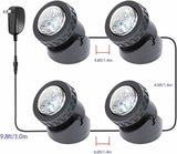 Pond Lights Colored with Timer, Submersible LED Fountain Light Weighted Spot Lights Waterproof Memory Dimmable Outdoor Spotlights for Water Landscape Pond Fountain Waterfall, 4 in Set