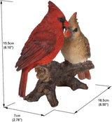 Hi-Line Gift Cardinal Couple on Stump Garden Statue, Multicolor