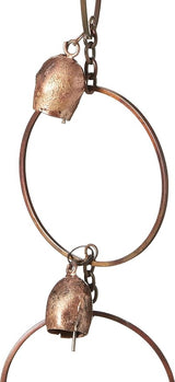 Ancient Graffiti Flamed Copper Bell Rain Chain, 4" x 96" x 4"