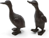 Heavy Duty Cast Iron Duck Statue,Small Cute Duck Statuary Ducks Decor for Garden Figure Home Decoration Pack of 2