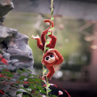 WAYUTO Swing Monkey Garden Statue Ornament Decorative Hanging Hammock Animal Figurines Cute Resin Monkey Figure Outdoor Funny Garden Decor for Patio Yard Lawn Fence Pathway Backyard Landscape Tree