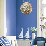Daisy Flower Stained Window Hangings with Chain – Round Acrylic Wild Flower Ornament for Garden, Patio and Indoor Decor, Housewarming Gift for Mom,Mother, Grandma