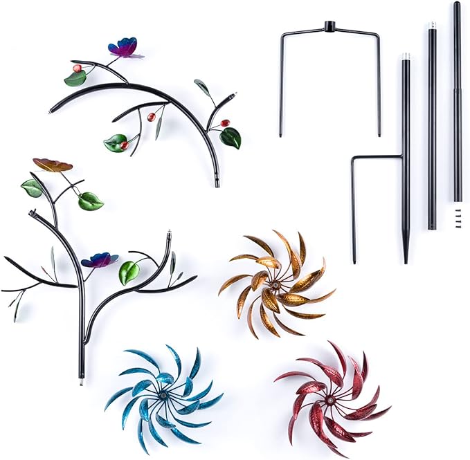 Evergreen Garden Beautiful Summer Multi Colored Flowers Wind Spinner | 91 inches Tall x 41 Inches Wide | Fade and Weather Resistant | Metal Stake | Garden Yard Outdoor Decor for Home