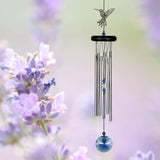 Woodstock Chimes Signature Collection, Crystal Hummingbird Chime, 18'' Decor Designs Wind Chimes for Outdoor, Patio, Home or Garden Décor (WFHU)