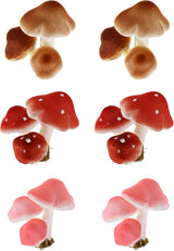 SEWACC Simulation Mushroom Garden Ornament, 6pcs Random Color Foam Artificial Emulation Mushroom Adornment Decorative Outdoor Statues Landscape Froth Mushroom for Home Gardon (Random Color)