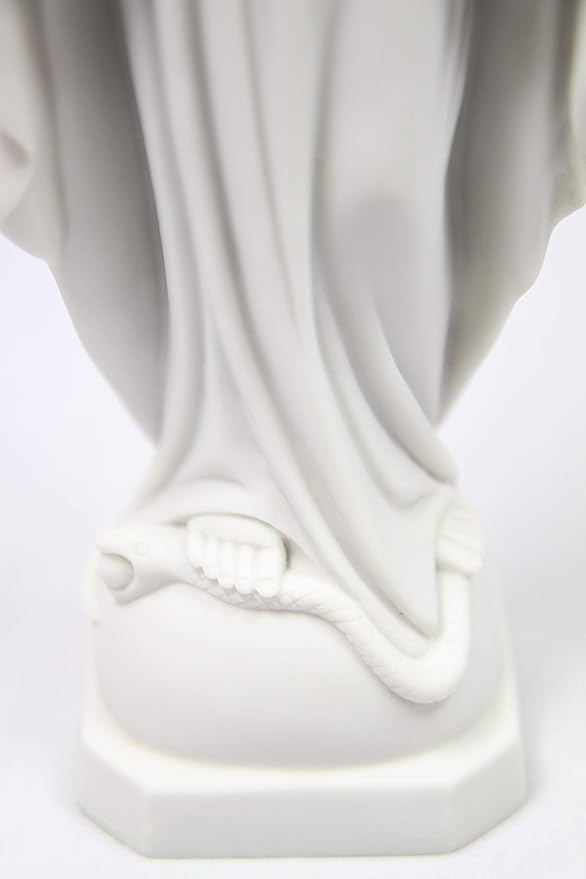 Vittoria Collection 12" Our Lady of Grace Virgin Mary Madonna Blessed Mother Religious Catholic Italian White Statue Sculpture Figurine Figure Made in Italy Indoor Outdoor Garden