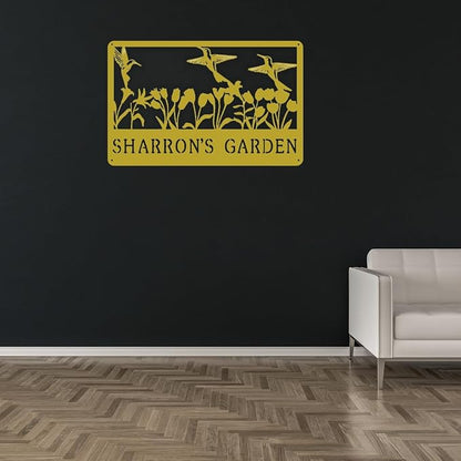 Decorative Signage, Customize Metal Garden Signs Outdoor Decor, Personalized Family Name Sign for Mom Grandma, Rustic Wall Art