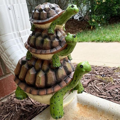 Decorative Downspout Extension, Cute Turtle Gutter Diverter & Splash Block, Garden Statue Fits 3x4 Gutter Downspout, Prevents Mud & Puddles During the Spring, Garden Decoration for Summer.