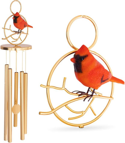 Cardinal Wind Chimes for Outside – Wind Chimes for Loss of Loved One - Sympathy Gift for Loss of Mom, Dad, Husband, Child, Grandparent, Other Loved Ones