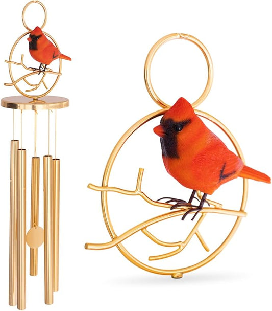 Cardinal Wind Chimes for Outside – Wind Chimes for Loss of Loved One - Sympathy Gift for Loss of Mom, Dad, Husband, Child, Grandparent, Other Loved Ones