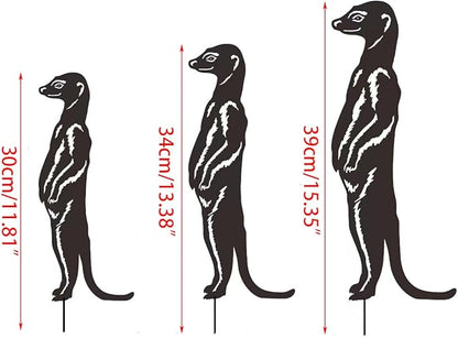 Iron Art Mongooses Garden Statue Sculpture Outdoor Backyard Decorations Figurine Yard Backyard Ornaments Yard Sign Trade Sign Wall Decors