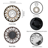 Decorative Outdoor Thermometer, Large Number Indoor Outdoor Thermometer, Black Metal Sun Wall Thermometer for Patio, Outside, Inside, Home, Garden, Room, Window, Greenhouse (13.8")