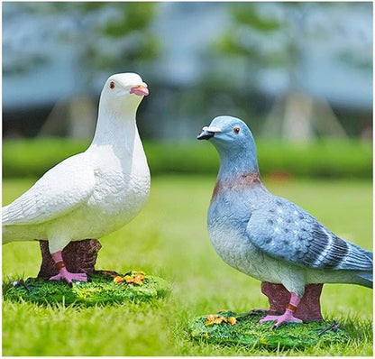 Statues Garden Animal Outdoor Sculpture Pigeon Crafts，Lawn Sculptures Resin，Garden Ornaments Peace Bird，Creative Outdoor Garden Outdoor Garden Summer Decoration for Patio, Yard Art Decora (Set : B)