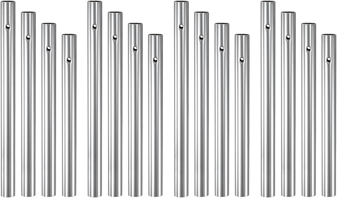 M METERXITY 16-Pack Wind Chime Tubes, 4 Sizes Aluminum Metal Wind Bell Empty Tubes for Outside/Adults Arts and Crafts/DIY [Silver]